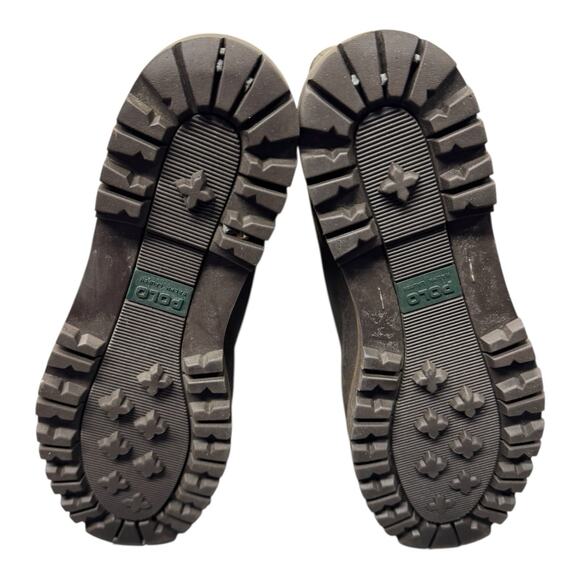 Polo Ralph Lauren 13 D Wolcott Buckle Brown Leather Biker Boots Outdoor Active - Picture 4 of 13